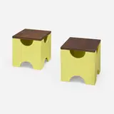 Ettore Sottsass, Dado occasional tables model T29, pair, rosewood, lacquered wood
