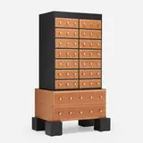 Ettore Sottsass, Mombasa cabinet, 1989, painted ash, pearwood, brass