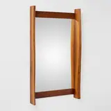 Wall-hanging mirror by George Nakashima, 1966, American black walnut, electro-bonded copper mirror, sold Jun 2025