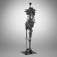 Cloud Walker (from the Cathedral series) by James Bearden, 2024, plasma-carved steel with metallic polywash finish, sold Jun 2025