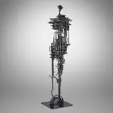 James Bearden, Cloud Walker (from the Cathedral series), 2024, plasma-carved steel with metallic polywash finish