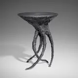 James Bearden, Medusa occasional table, 2023, plasma-carved steel with metallic polywash finish