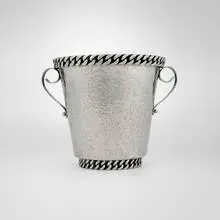Jean Desprès, Ice bucket, c. 1960, silver-plated metal