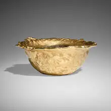 Gabriella Crespi, Bowl from the Gocce Oro series, c. 1974, gilded bronze, lost wax casting
