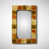 Mithé Espelt, Wall mirror, c. 1952, glazed earthenware, mirrored glass
