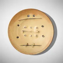 Untitled (Plate) by Peter Voulkos, 1973, glazed and incised gas-fired stoneware with porcelain pass-throughs, sold Jun 2025