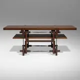 Edward Weinberger, Tension Rod coffee table, c. 1989, wenge, patinated bronze