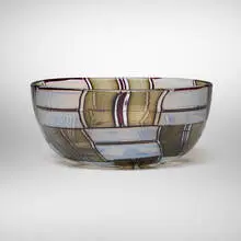 Parabolici bowl by Ercole Barovier, 1957, alternating glass tesserae edged in amethyst, sold Jun 2025
