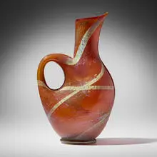 Ambrati pitcher by Ercole Barovier, 1954, internally decorated glass, sold Jun 2025