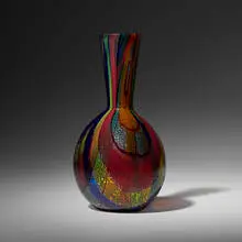 Ercole Barovier, Oriente vase, 1940, internally decorated glass with silver inclusions