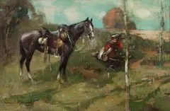William Kennedy, A Rest from Manoeuvres, oil on canvas