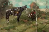 William Kennedy, A Rest from Manoeuvres, oil on canvas
