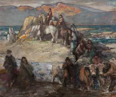 Rsa George Smith, Islanders, possibly emigrants, oil on canvas