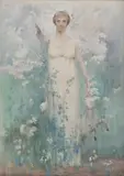 Thomas Millie Dow Rsw, The Coming of Spring, watercolour