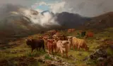 Louis Bosworth Hurt, Highland Cattle, Isle of Skye, oil on canvas