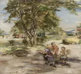 William McTaggart Rsa Rsw, Children at Harvest Time, oil on canvas