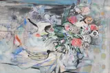 Flowers and Bird by John Houston Obe Rsa Rsw Rgi Ssa, gouache and mixed media, offered Apr 2017