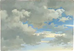 Deutsch, 1846, Wolkenstudie, Öl auf Leinwand auf Pappe