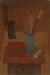 Gottfried Brockmann, atelier-interieur, 1926, Öl auf Karton