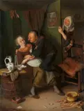 Richard Brakenburgh, Die Kupplerin, Um 1680, Öl auf Eichenholz