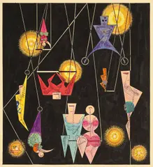 Karl Hermann Trinkaus, Cirkus: Luftakrobaten, 1926, Tusche, Gouache und Tinte über Bleistift auf Velin