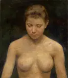 Theodor Hagen, Aktstudie einer jungen Frau, Öl auf Leinwand