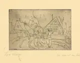 Lyonel Feininger, Der Mann mit dem Rad, 1911, Radierung auf Bütten