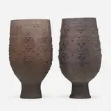 Edwin and Mary Scheier, Large vases, set of two, 1969, glazed stoneware