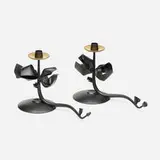 Albert Paley, Tuft candleholders, pair