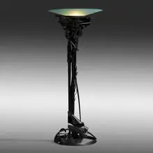 Albert Paley, Dragon's back floor lamp, 2006, formed, fabricated, and painted steel, frosted glass