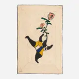 Flowers tapestry by Niki de Saint Phalle, c. 1980, hand-woven maguey fiber, sold Jan 2022
