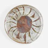 Peter Voulkos, Sunburst plate, c. 1956, stoneware, stenciled slips, glaze