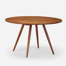 attribution Gino Russo, Dining table, c. 1970, American black walnut