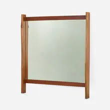 Mirror frame by George Nakashima, 1961, American black walnut, mirrored glass, sold Jan 2022