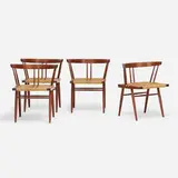 George Nakashima, Grass-Seated chairs, set of four