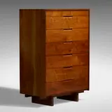 Tall chest by George Nakashima, 1966, American black walnut, sold Jan 2022