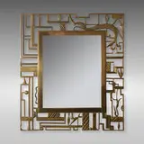Karl Hagenauer, Art Deco wall-hanging mirror, brass, mirrored glass