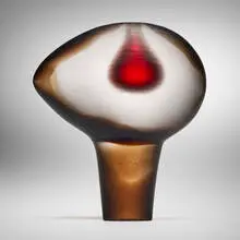 Alfredo Barbini, Vetro Pesante Sasso vase, 1962, wheel-carved glass