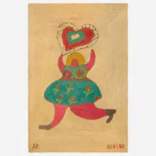 Tapestry by Niki de Saint Phalle, 1980, hand-woven maguey fiber, sold Apr 2025