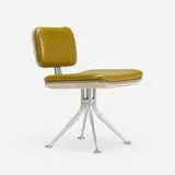 Alexander Girard, Girard Group chair, model 66316, 1968, vinyl, cast aluminum, chrome-plated steel