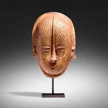 Mask by Atelier Massier, 1985, glazed earthenware, sold Apr 2025