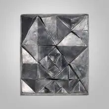 Prisme II (Wall Sculpture) by Pierre Sabatier, 1968, cast aluminum, sold Apr 2025