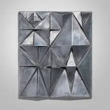 Prisme I (Wall Sculpture) by Pierre Sabatier, 1968, cast aluminum, sold Apr 2025