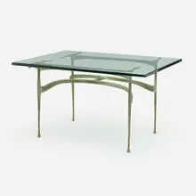 Dan Johnson, Gazelle dining table, 1956, cast bronze with applied patina, glass