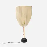 Isamu Noguchi, Akari light sculpture, model BB2-K1, silk, bamboo, enameled cast iron