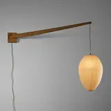 Isamu Noguchi, Akari light sculpture, model 24A with wall-mounted stem, washi paper, bamboo, elm