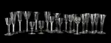 Twenty various drinking glasses, Mostly 18th century