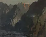 James Paterson Prsw Rsa Rws, Mountain landscape, possibly the Cullins, Skye