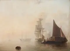 T. A. Jameson, Men-o'-War in an Estuary