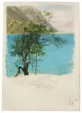 Carl Hummel, Zwei Bäume an einem Gebirgssee